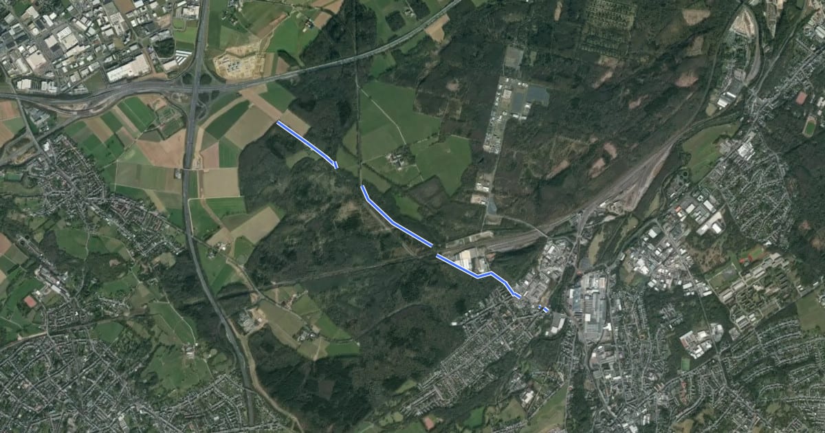 Маршрут Würselener Wald (24) - Stolberg (87) на спутниковом снимке