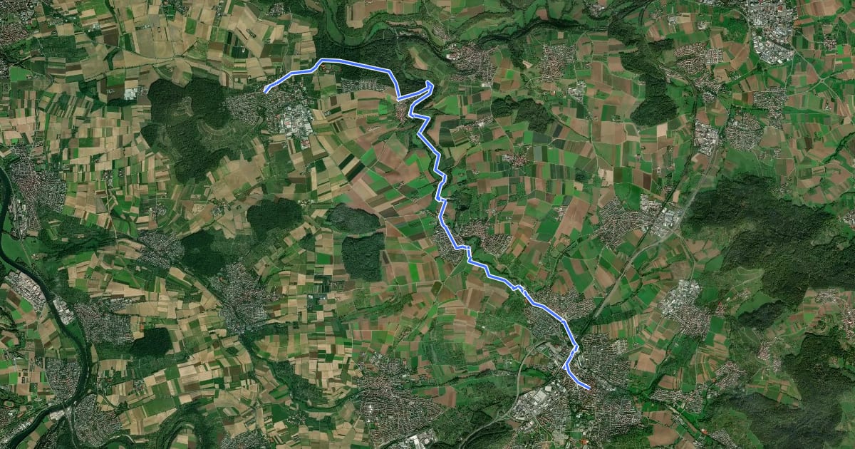 Маршрут Württ. Weinwanderweg (Affalterbach - Winnenden) на спутниковом снимке