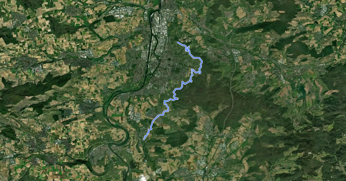 Маршрут Württ. Weinwanderweg (Heilbronn-Talheim) на спутниковом снимке