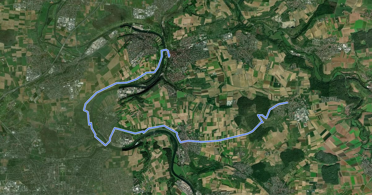Маршрут Württ. Weinwanderweg (Marbach - Affalterbach) на спутниковом снимке