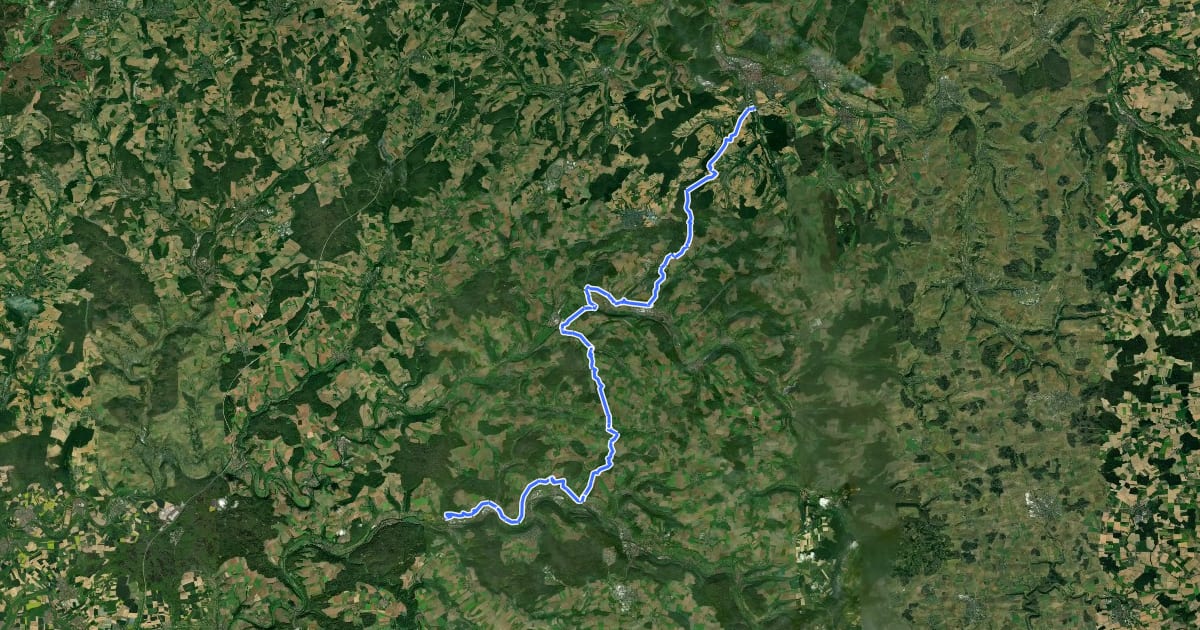 Маршрут Württ. Weinwanderweg (Mergentheim - Forchtenberg) на спутниковом снимке