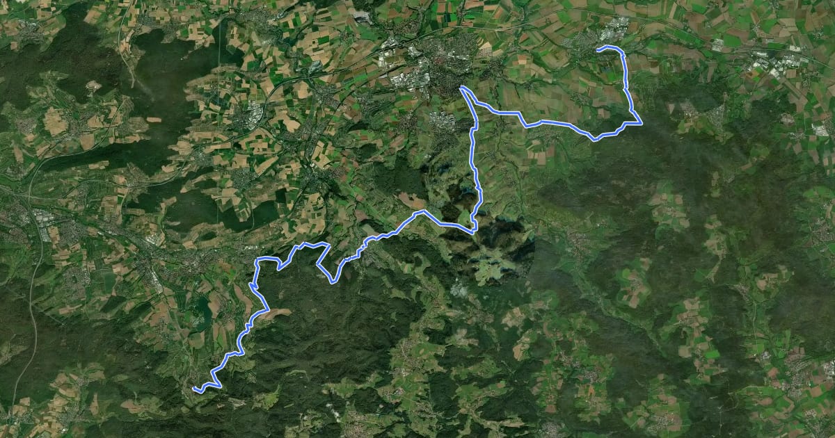 Маршрут Württ. Weinwanderweg (Neuenstein - Löwenstein) на спутниковом снимке