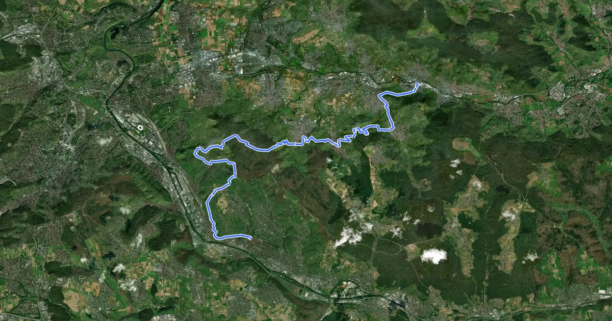 Маршрут Württ. Weinwanderweg (Remshalden - Esslingen) на спутниковом снимке