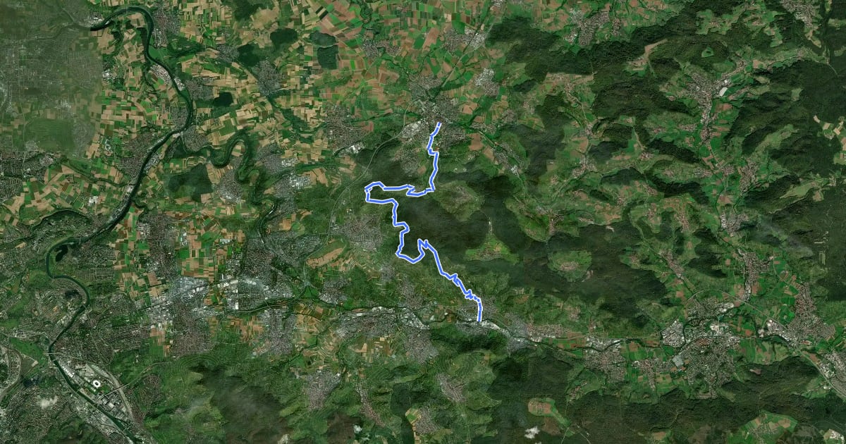 Маршрут Württ. Weinwanderweg (Winnenden - Remshalden) на спутниковом снимке
