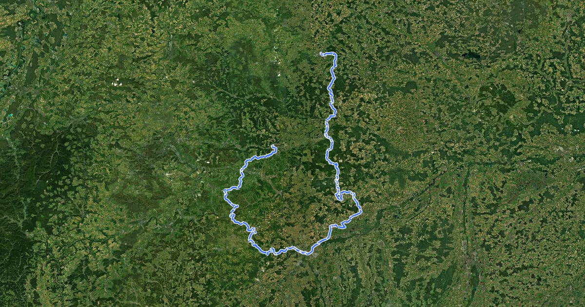 Маршрут Württemberger Tälerradweg на спутниковом снимке