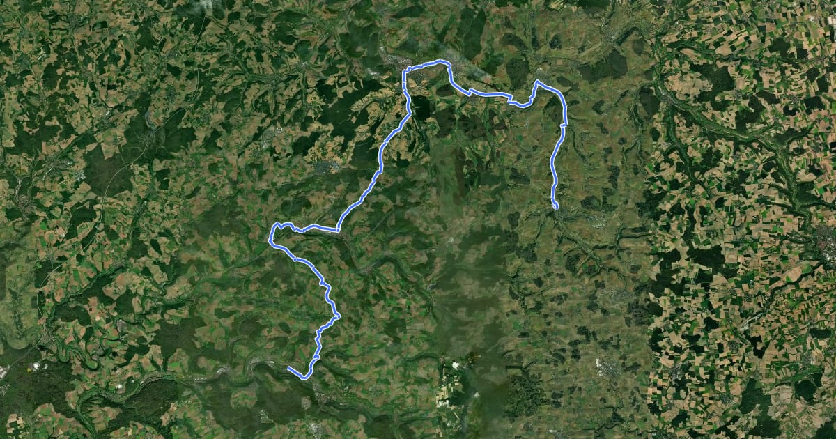Маршрут Württemberger Weinradweg Etappe 1: Niederstetten - Ingelfingen на спутниковом снимке