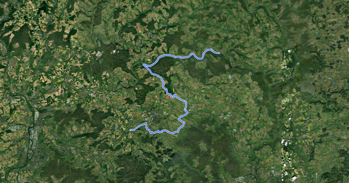 Маршрут Württemberger Weinradweg Etappe 2: Ingelfingen - Bretzfeld на спутниковом снимке
