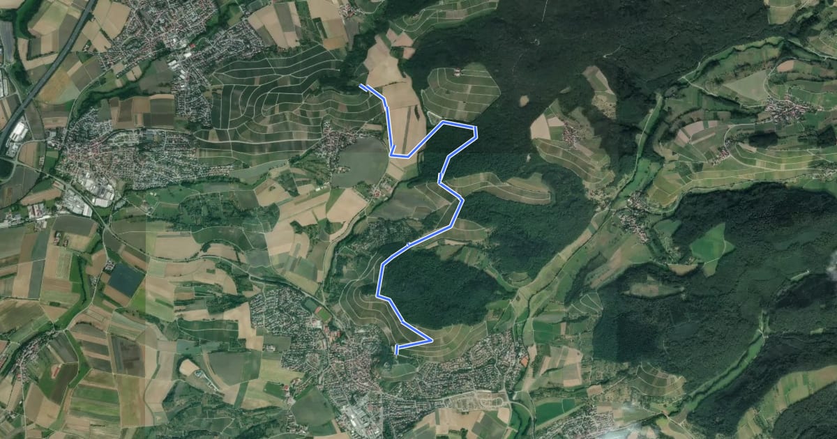 Маршрут Württembergischer Weinwanderweg на спутниковом снимке