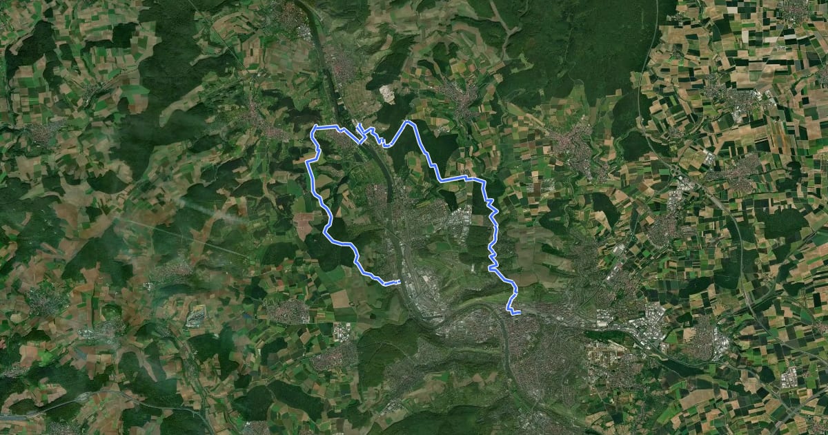Маршрут Würzburg-Erlabrunn-Zell на спутниковом снимке