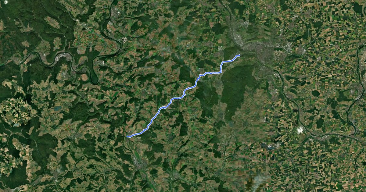 Маршрут Würzburg - Werbach (Alter D9-Verlauf) на спутниковом снимке