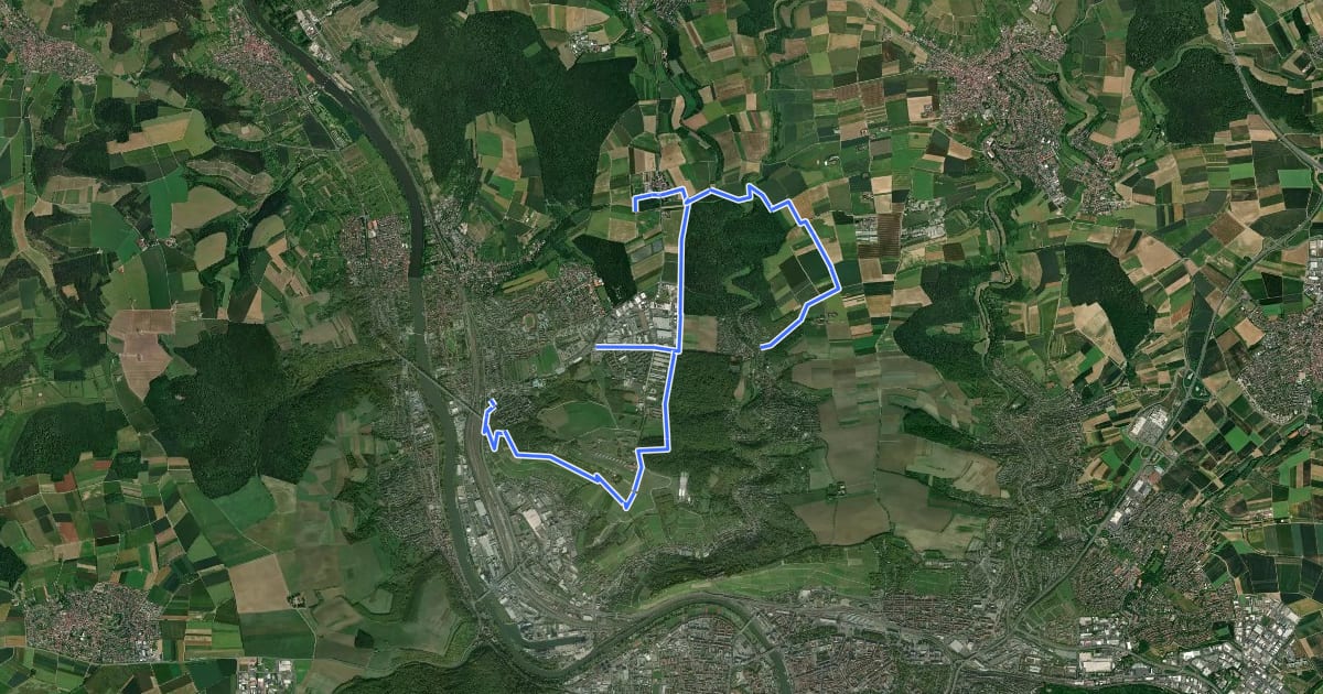 Маршрут Würzburgs Stadtgrenze, 3. Teil на спутниковом снимке