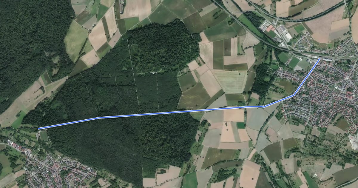 Маршрут Wöschbach Sportplatz - Wössingen Bahnhof на спутниковом снимке