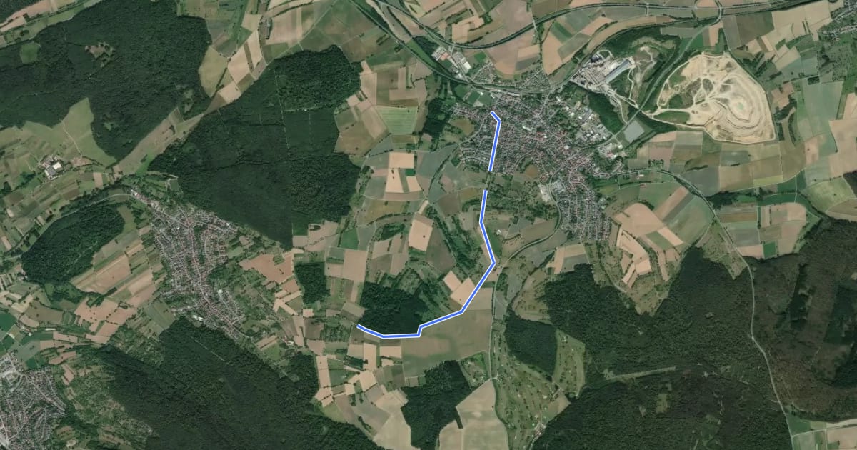 Маршрут Wössingen Durlacher Allee - Löffelbusch Kreuz на спутниковом снимке