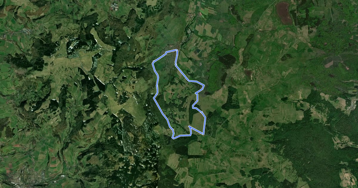 Маршрут Wüstensachsen, Rundweg 10 на спутниковом снимке