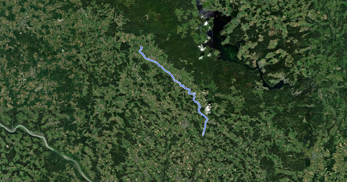 Маршрут W1, Große Mühl Wanderweg на спутниковом снимке