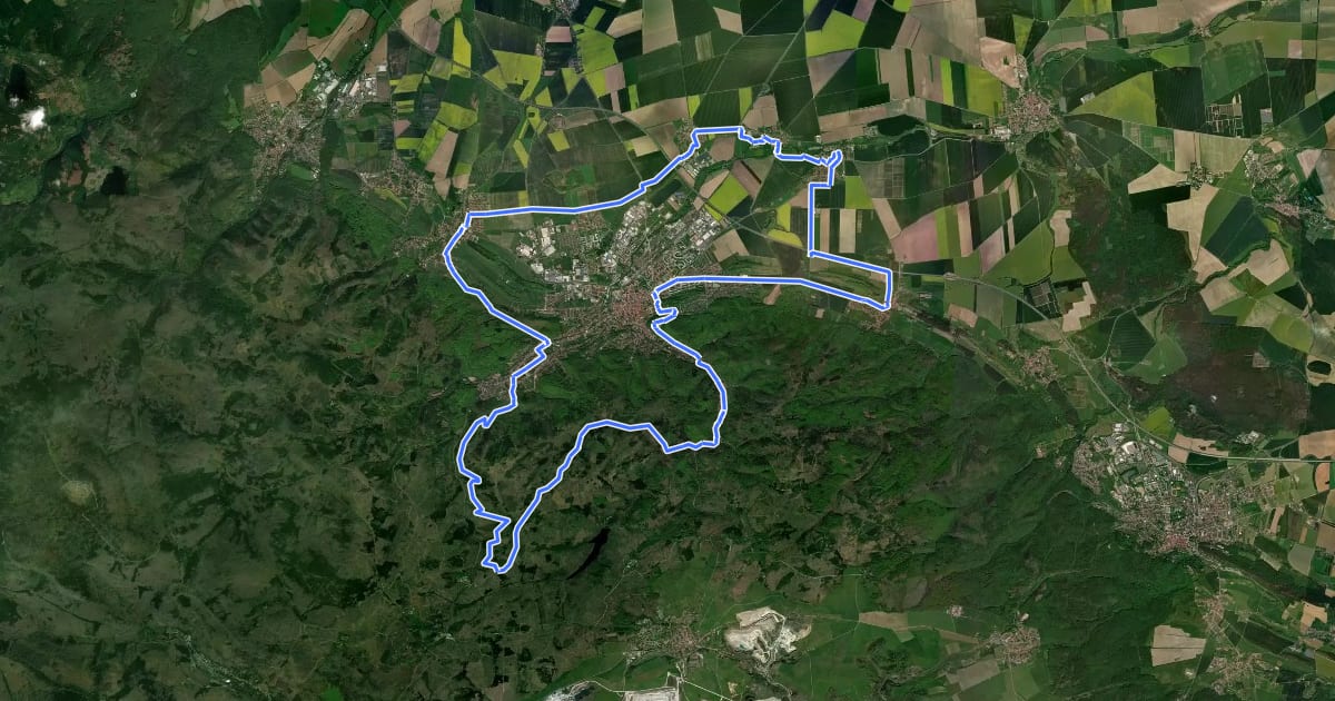Маршрут W1 Rund um Wernigerode на спутниковом снимке