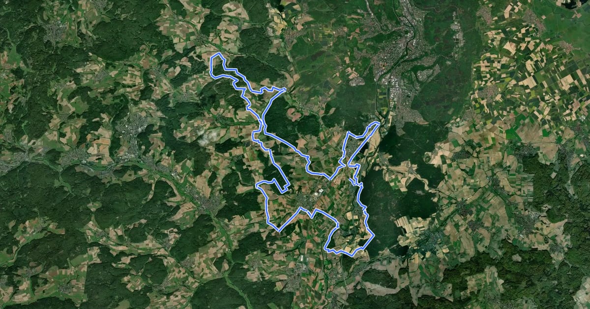 Маршрут [W1] Rundweg durch die Gemeinde Weimar (Lahn) на спутниковом снимке