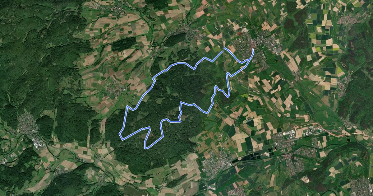 Маршрут [W1] Wollenberg Rundwanderweg на спутниковом снимке