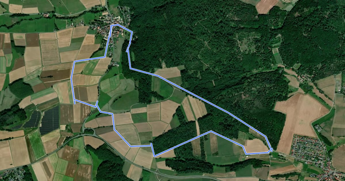 Маршрут [W3] Ortsrundweg Oberweimar - Allna - Oberweimar на спутниковом снимке