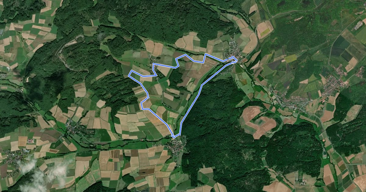 Маршрут [W4] Ortsrundweg Weiershausen - Allna - Weiershausen на спутниковом снимке