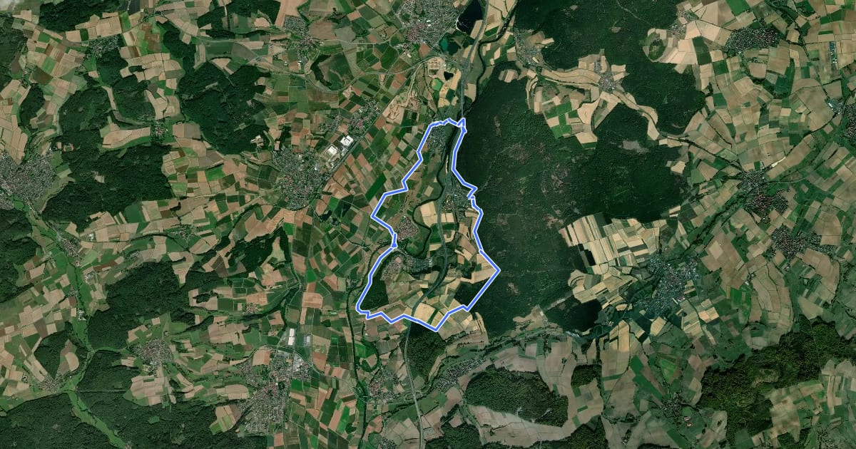 Маршрут [W8-Alternative] Ortsrundweg Roth - Wolfshausen - Argenstein - Roth на спутниковом снимке
