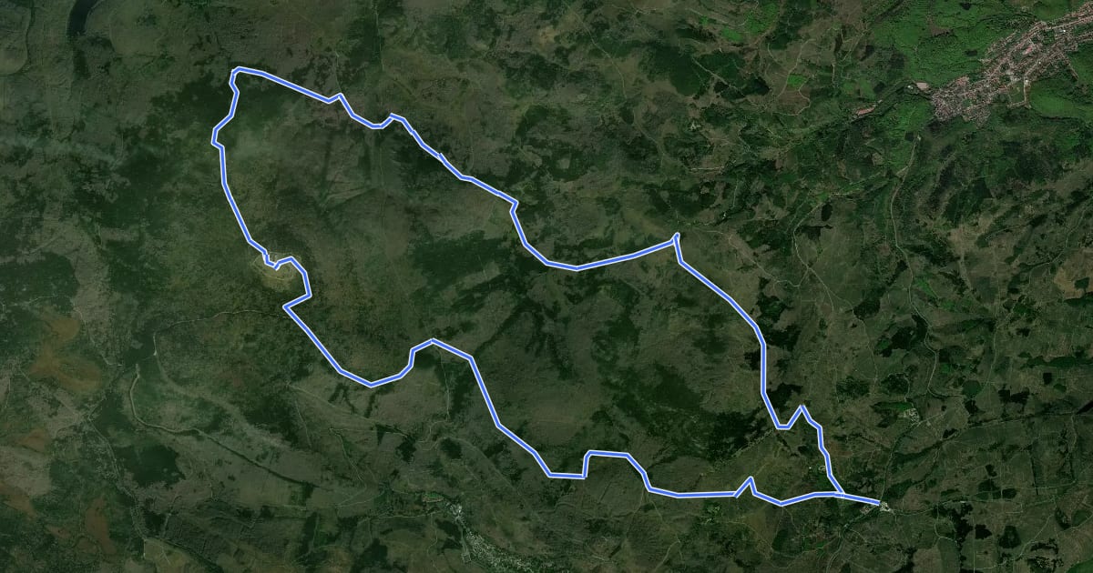 Маршрут W9 (Auf zum Brocken) на спутниковом снимке