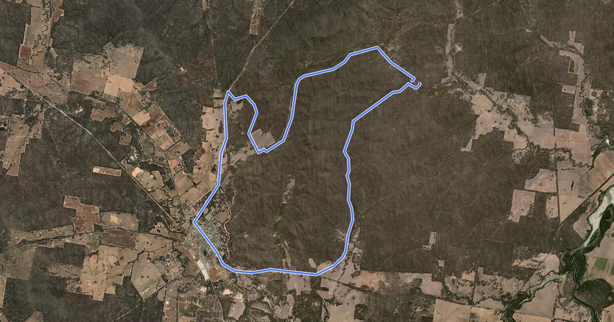 Маршрут Waanyarra Cycle Track на спутниковом снимке