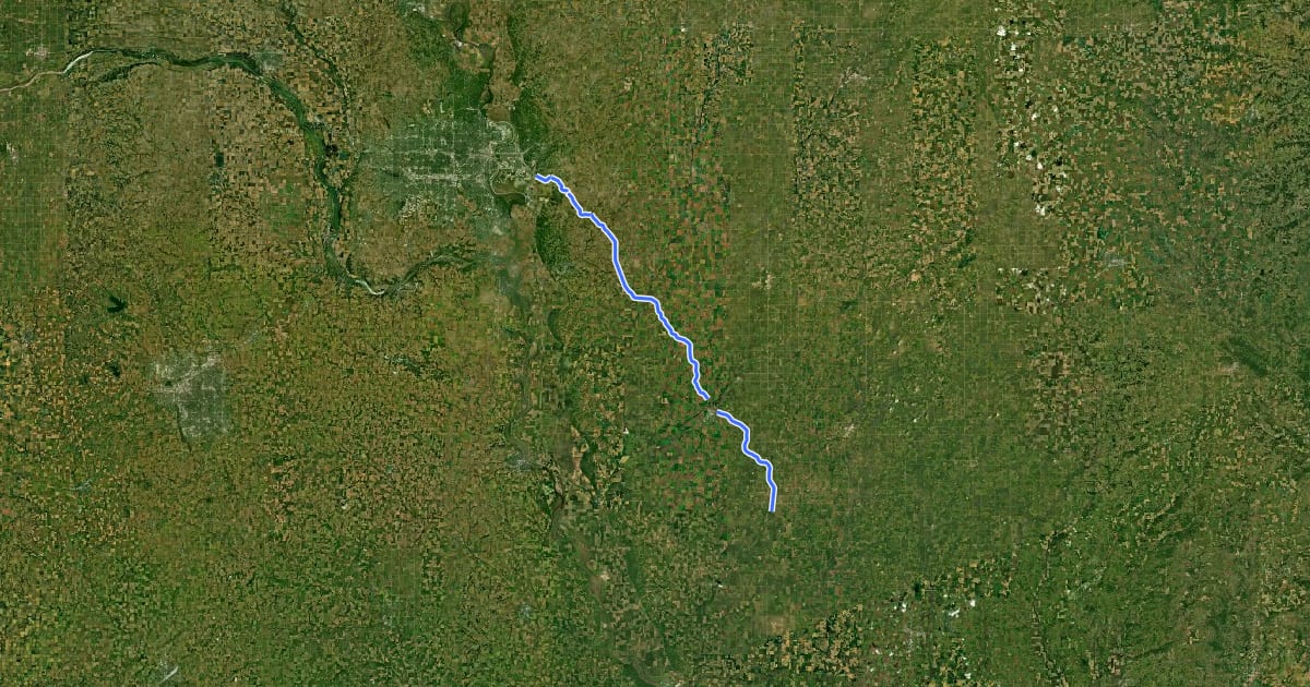 Маршрут Wabash Trace Nature Trail на спутниковом снимке