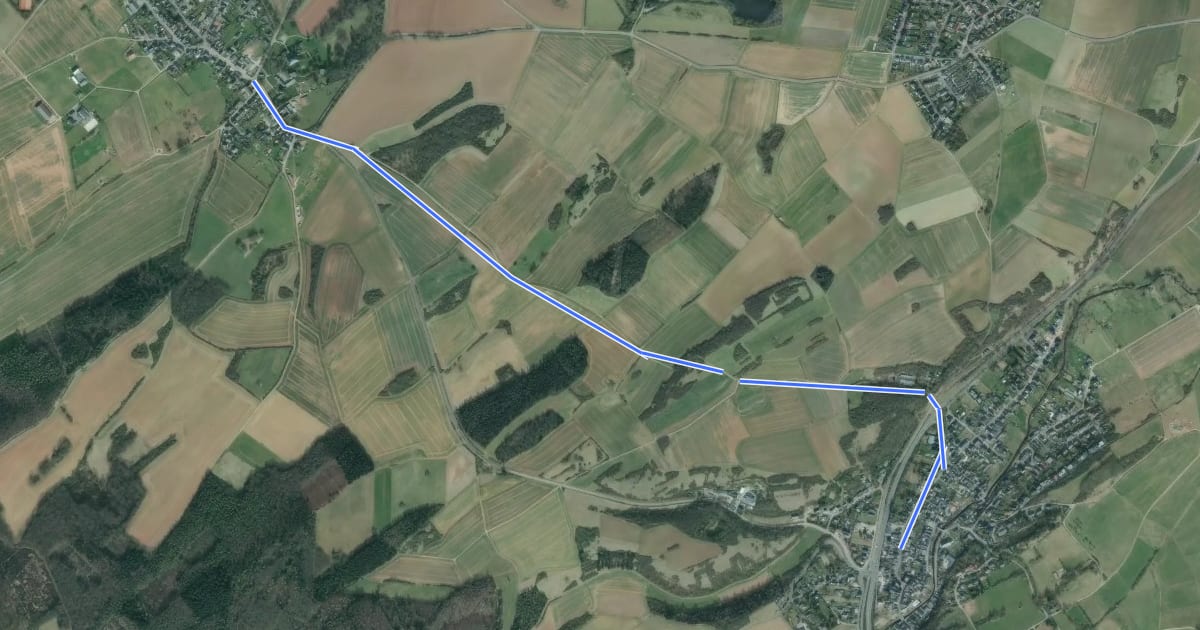 Маршрут Wachendorf (93) - Iversheim (96) на спутниковом снимке