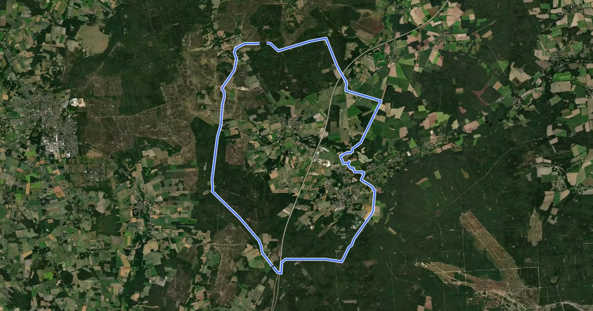 Маршрут Wacholder-Route Reitweg на спутниковом снимке