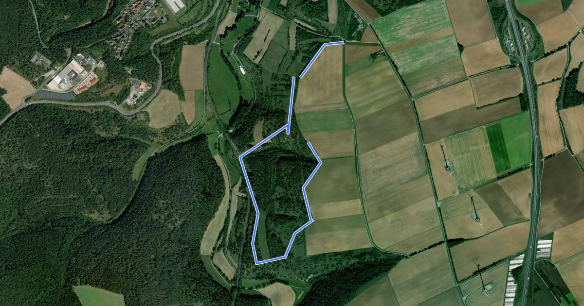 Маршрут Wacholderwanderweg на спутниковом снимке