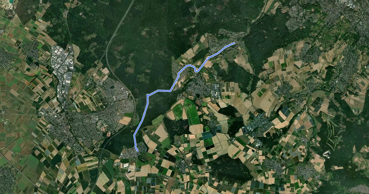 Маршрут Wachtberg Randroute R6 на спутниковом снимке