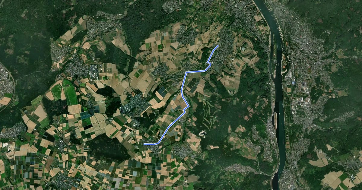 Маршрут Wachtberg Randroute R7 на спутниковом снимке