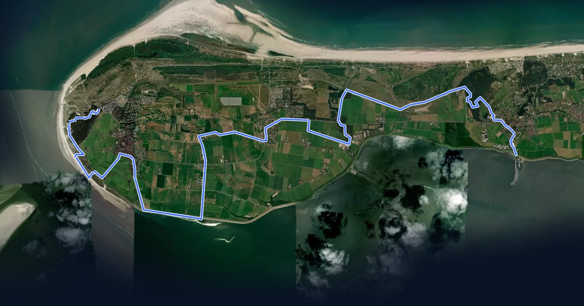 Маршрут WaddenWandelen - Ameland - 01 на спутниковом снимке