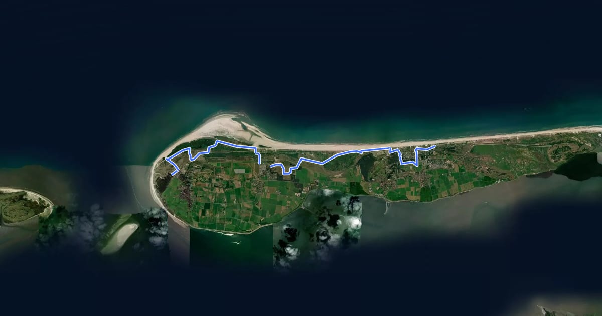 Маршрут WaddenWandelen - Ameland - 02 на спутниковом снимке