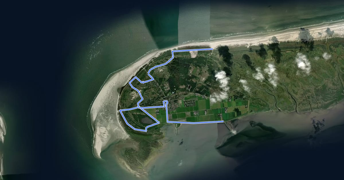 Маршрут WaddenWandelen - Schiermonnikoog - 01 на спутниковом снимке