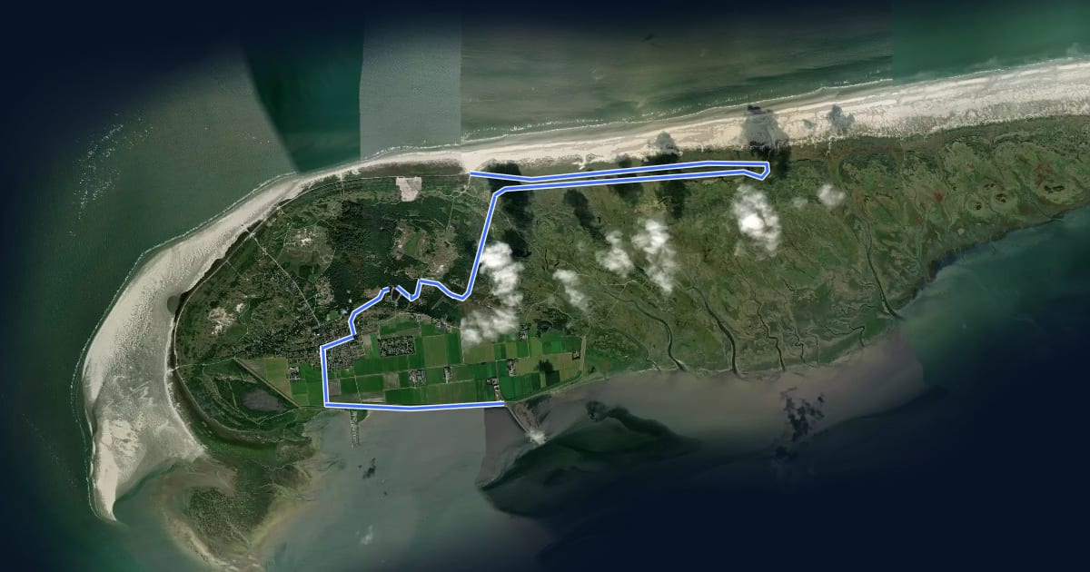 Маршрут WaddenWandelen - Schiermonnikoog - 02 на спутниковом снимке