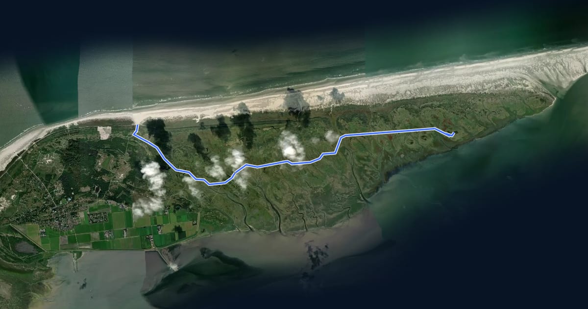 Маршрут WaddenWandelen - Schiermonnikoog - 03 на спутниковом снимке