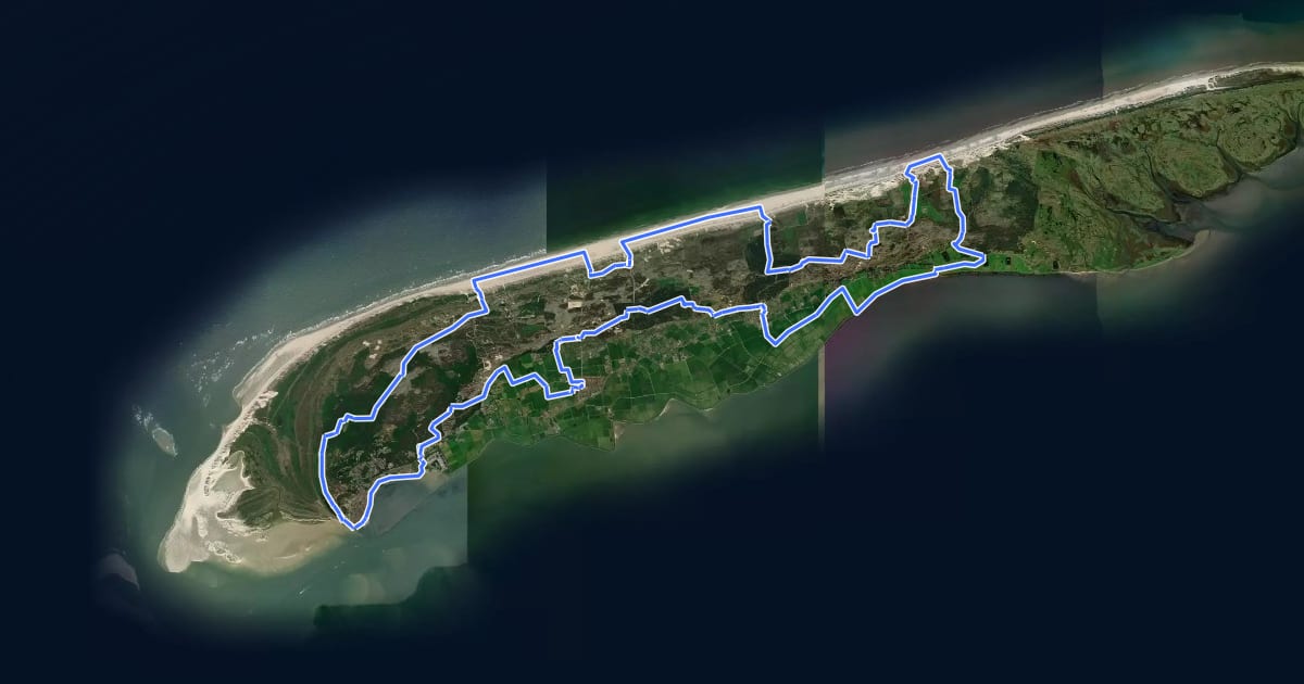 Маршрут Waddenwandelen - Terschelling - 01-03 на спутниковом снимке