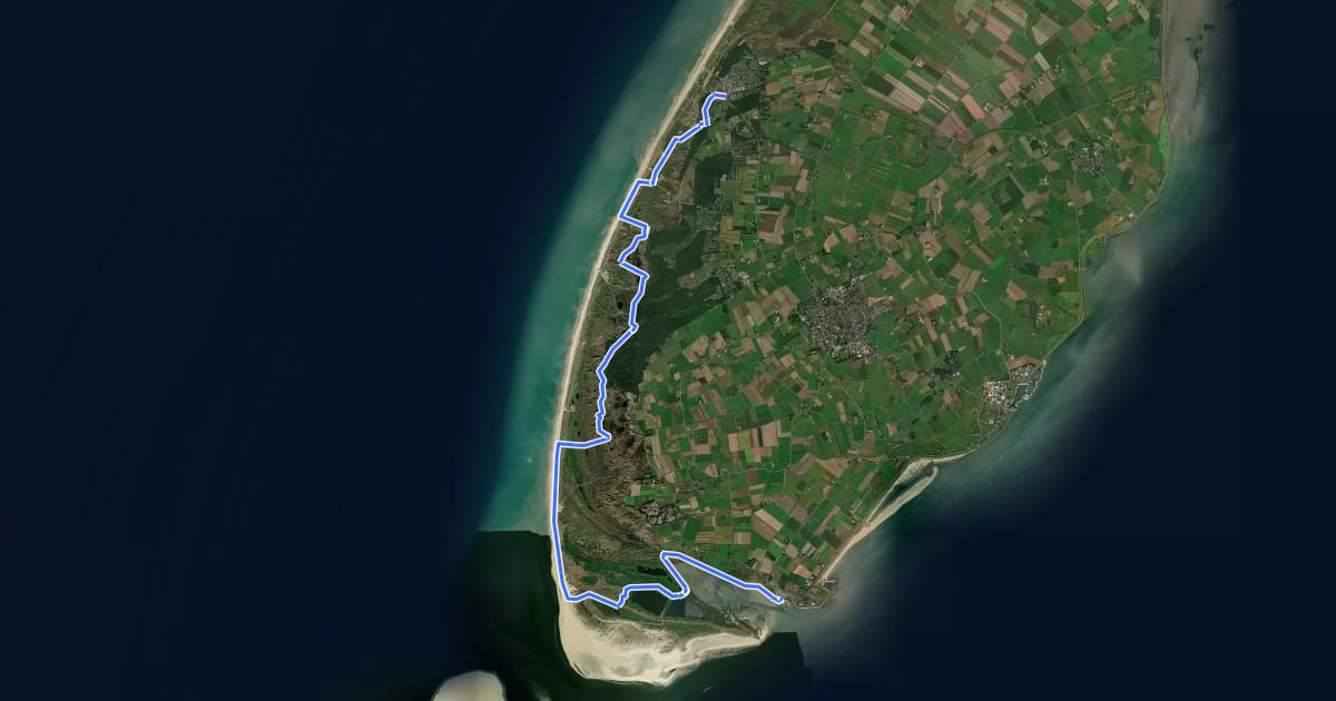 Маршрут WaddenWandelen - Texel - 01 на спутниковом снимке