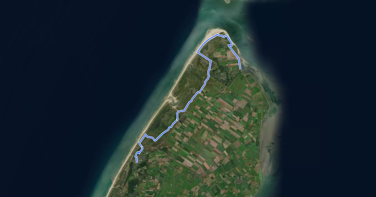 Маршрут WaddenWandelen - Texel - 02 на спутниковом снимке