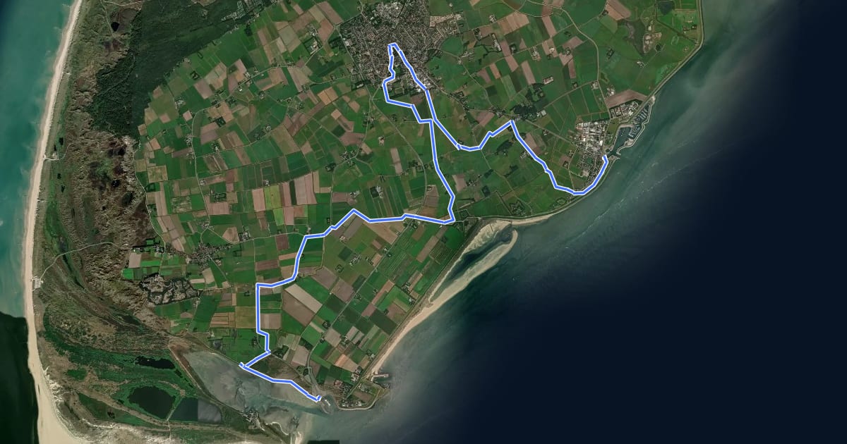 Маршрут WaddenWandelen - Texel - 04 на спутниковом снимке