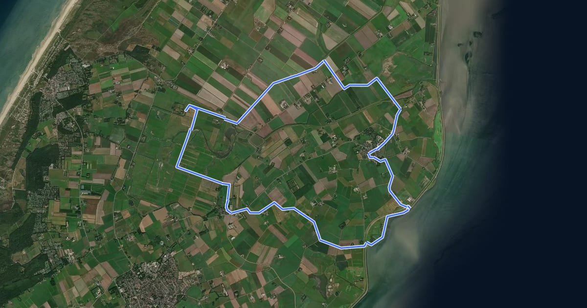 Маршрут WaddenWandelen - Texel - 07 на спутниковом снимке