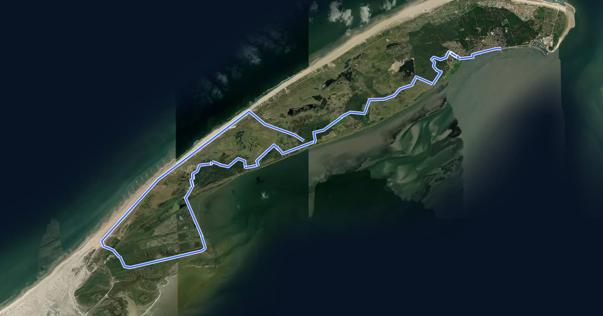 Маршрут Waddenwandelen - Vlieland - 01 - Veerhaven-Pad van Twintig на спутниковом снимке