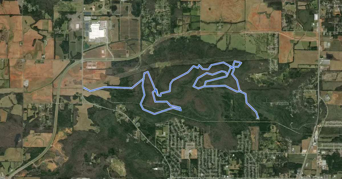 Маршрут Wade Mountain Nature Reserve National Recreation Trails на спутниковом снимке
