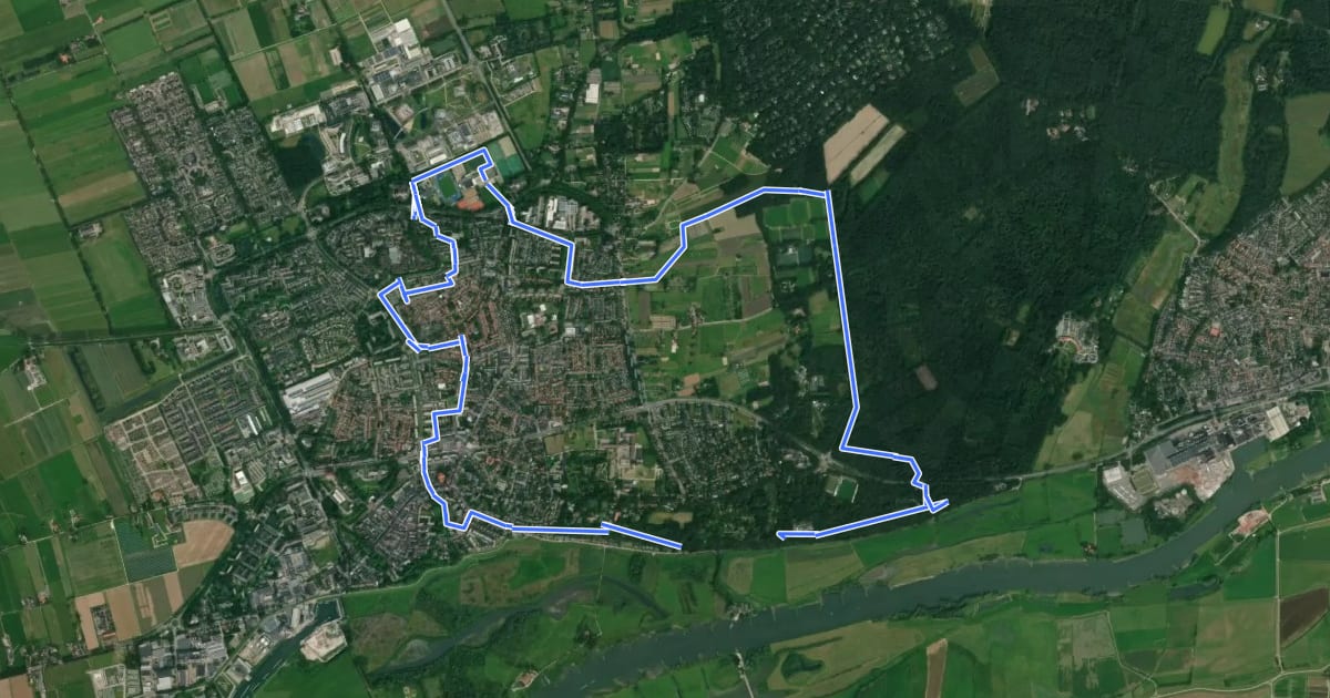 Маршрут Wageningen On The Move - groene route на спутниковом снимке