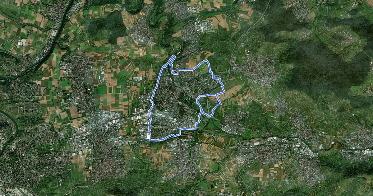 Маршрут Waiblinger Rundwanderweg на спутниковом снимке