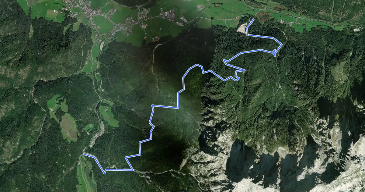 Маршрут Waidringer Panoramaweg на спутниковом снимке