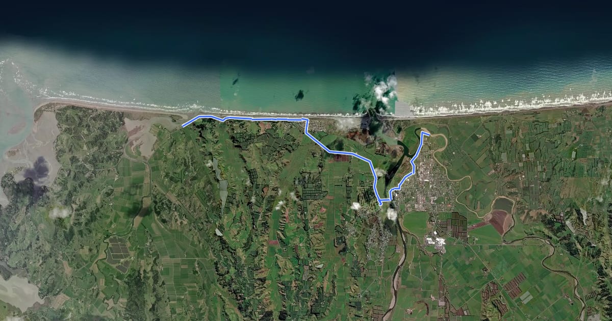 Маршрут Waioeka / Waiotahe Trails на спутниковом снимке