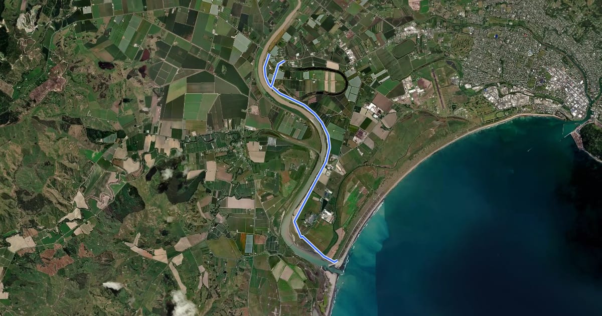 Маршрут Waipo River Coastal Trail на спутниковом снимке